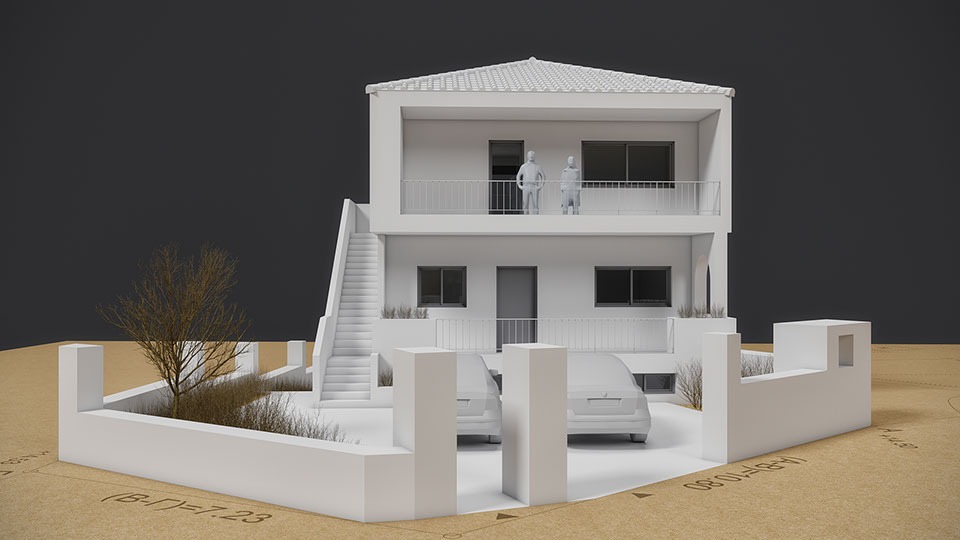 3D Φωτορεαλιστική απεικόνιση & κάτοψη για σύγχρονη ισόγεια κατοικία 83 m²