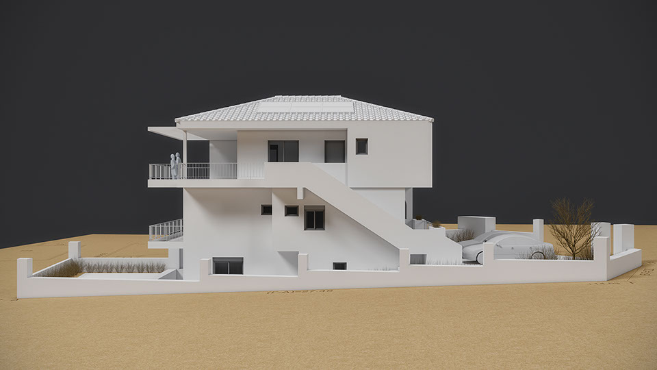 3D Φωτορεαλιστική απεικόνιση & κάτοψη για σύγχρονη ισόγεια κατοικία 83 m²
