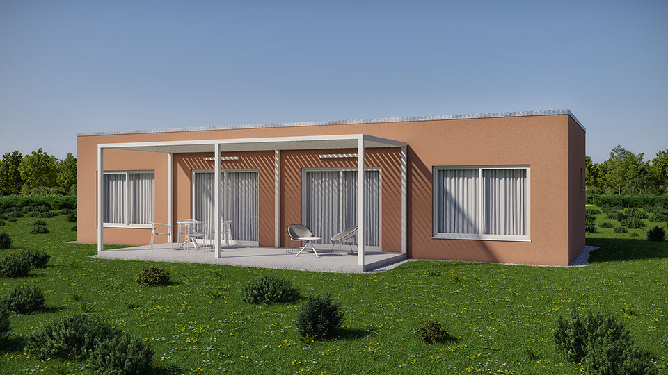 Τρισδιάστατη αρχιτεκτονική απεικόνιση (3d model) σύγχρονης διώροφης κατοικίας 120 m² στα Άνω Λιόσια