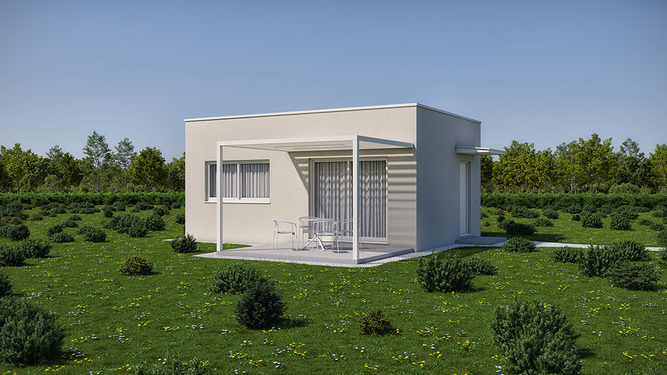 Τρισδιάστατη αρχιτεκτονική απεικόνιση (3d model) σύγχρονης διώροφης κατοικίας 120 m² στα Άνω Λιόσια